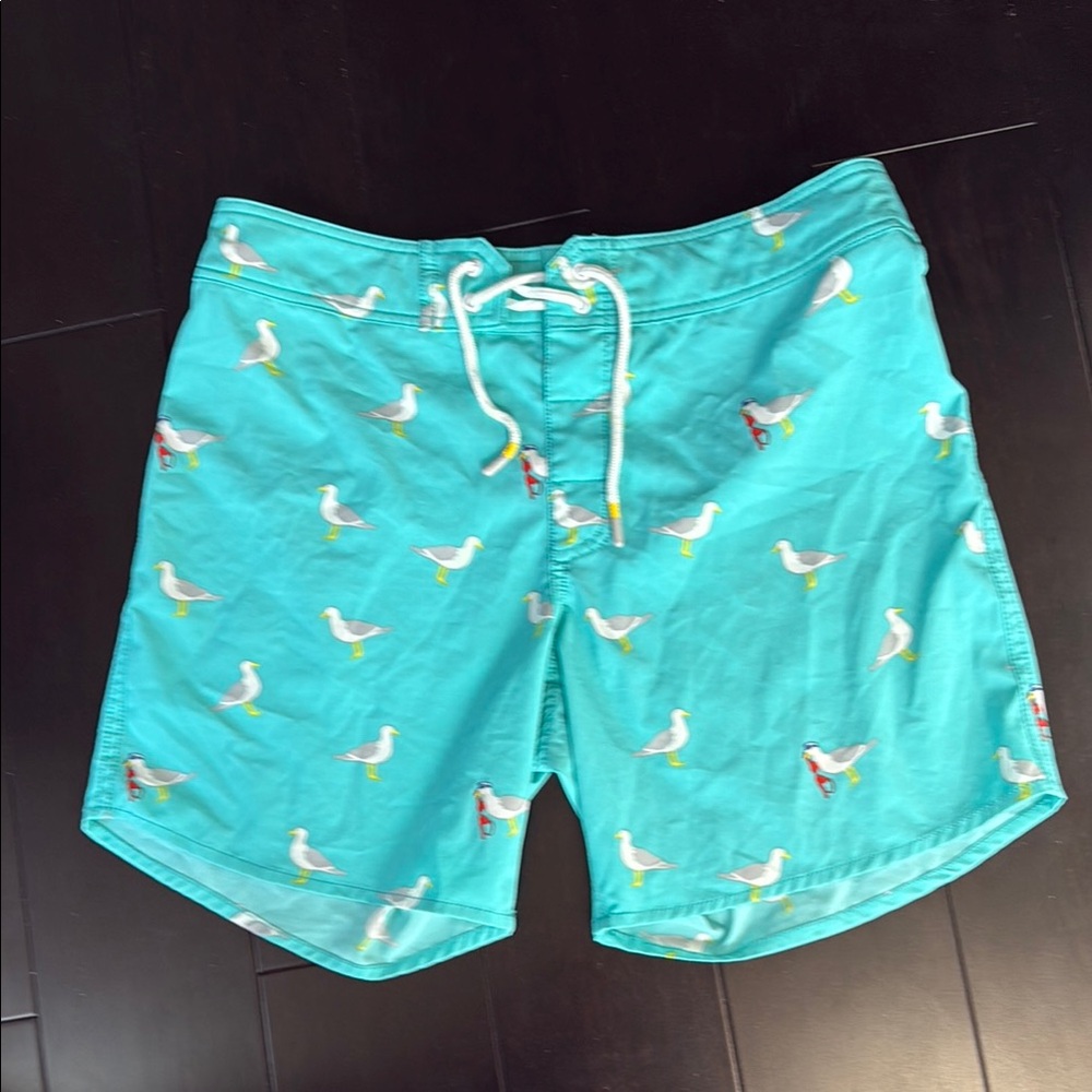 Chubbies Men’s S Seagull Print board Shorts - Turquoise!